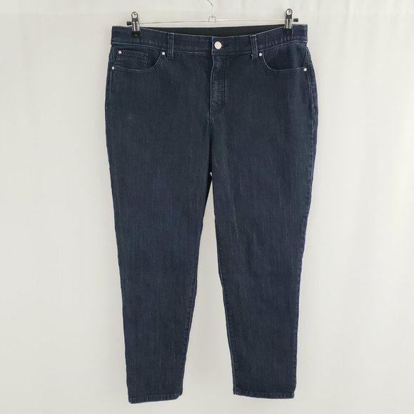 Chico's Denim - Chicos Fabulously Slimming Ankle Jeans Size 14 Blue Tummy Control 26" Inseam
